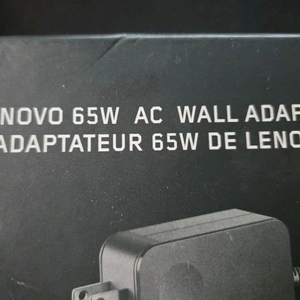 Lenovo 65W Laptop Charger - Round Tip AC Wall Adapter (GX20L29355) Black Sealed